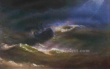 風景 Painting - 嵐の海の中のイワン・アイヴァゾフスキー・マリア